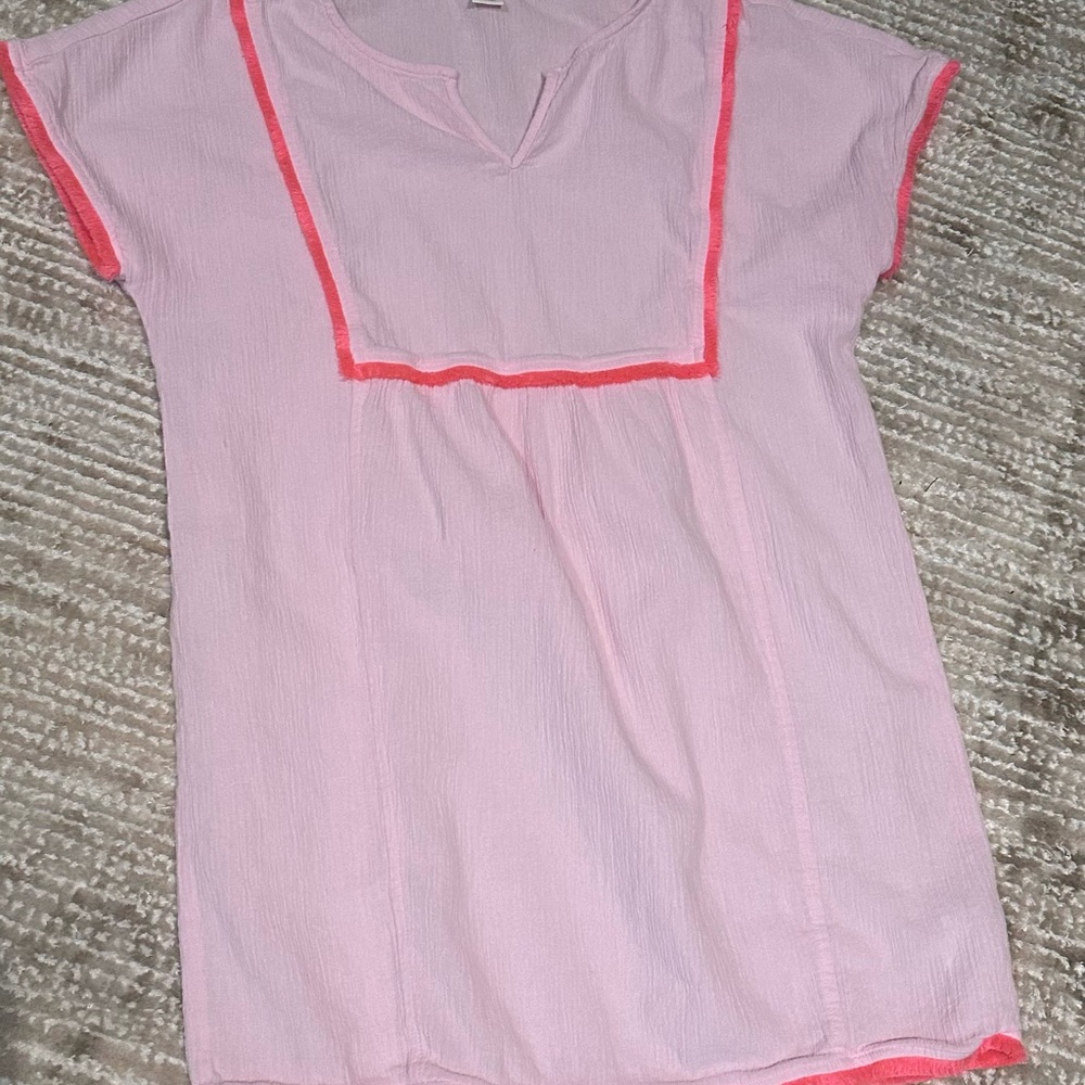 Crewcuts Light Pink with bright fringe trim cover-up
